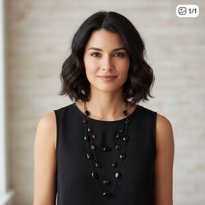 Elegant Black and Brown Beaded Necklace